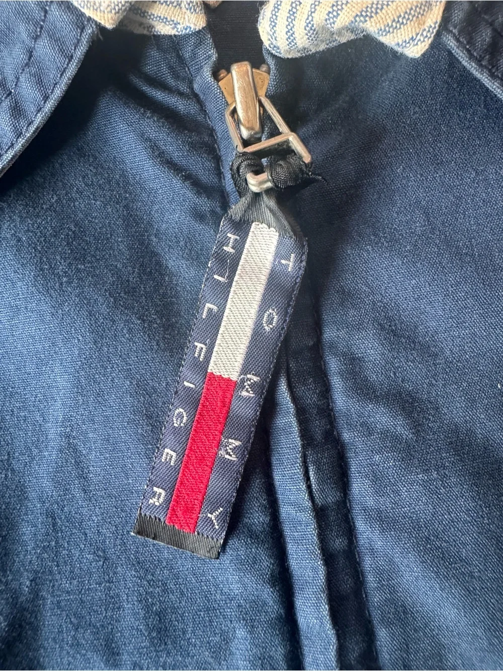 🔥 Vintage 90s Y2K Tommy Hilfiger Navy Lion Crest Zip Harrington Jacket Men’s XL
